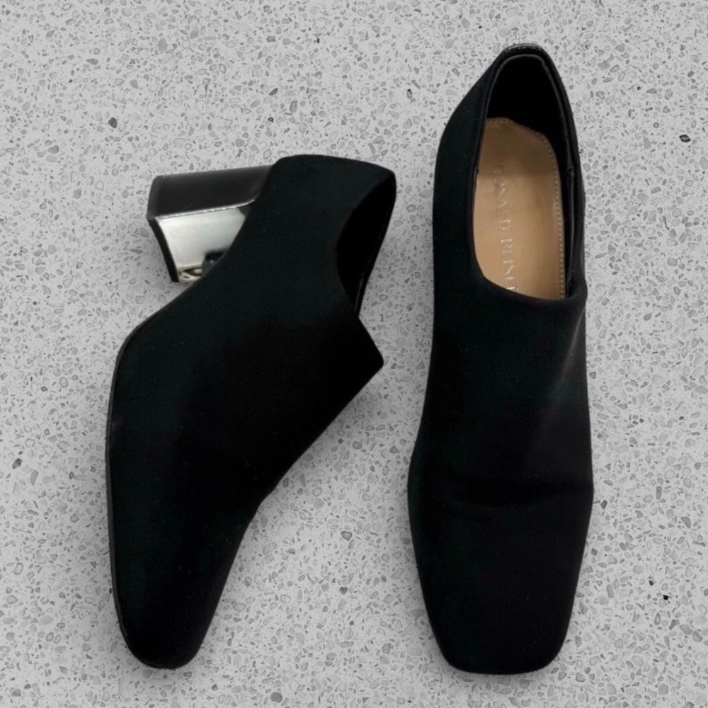 Donald Pliner Chelsie Elastic Crepe Square Toe Block Heel Ankle Boot size 8.5